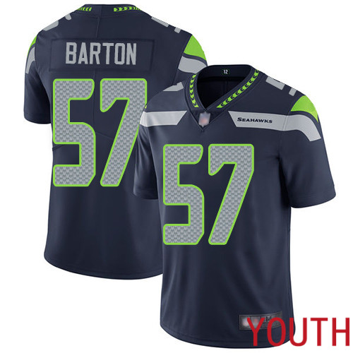 Seattle Seahawks Limited Navy Blue Youth Cody Barton Home Jersey NFL Football #57 Vapor Untouchable